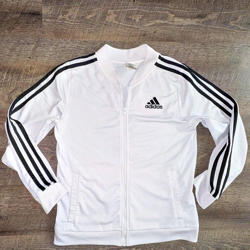 White and black adidas iconic